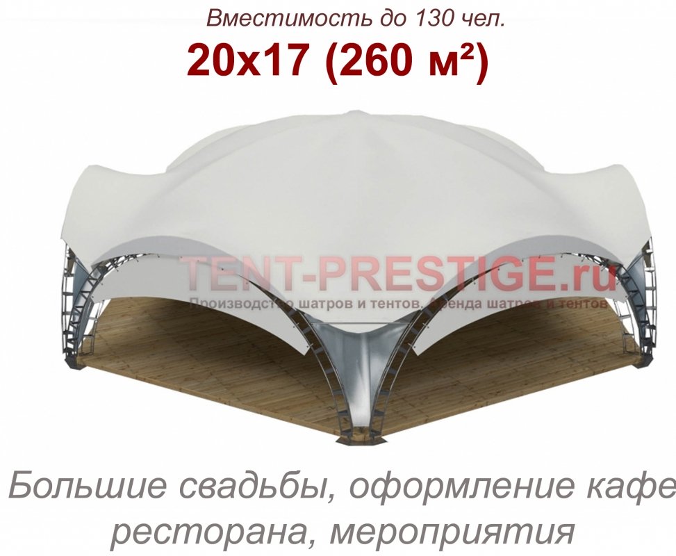 В аренду - Арочный шатер «VIP Гексагональ 20Х17м» (260 кв.м.)